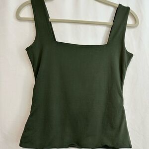 Women's Olive Green Square Neck Top
